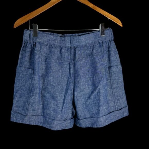 Anthropologie Hei Hei Marnie Blue NWOT Linen D Ring Belted Shorts Sz S - Picture 3 of 8